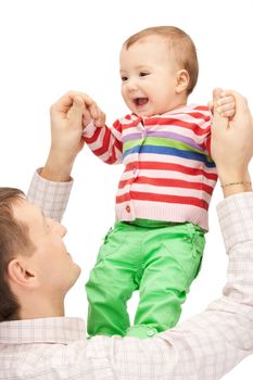 picture of happy father with adorable baby