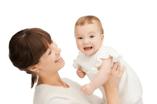 picture of happy mother with adorable baby