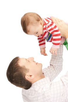 picture of happy father with adorable baby