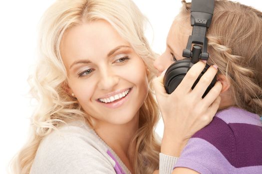 picture of mother and little girl with headphones