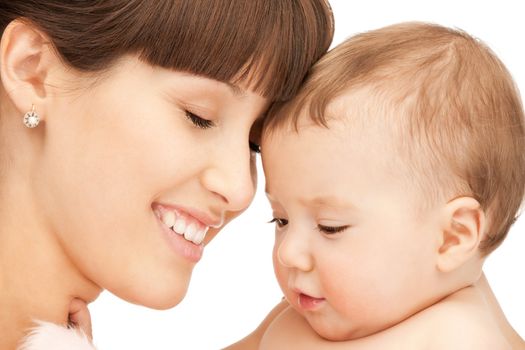 picture of happy mother with adorable baby (focus on woman)