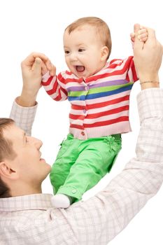 picture of happy father with adorable baby