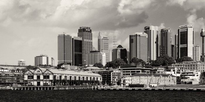SYDNEY - AUGUST 13: Sydney Harbour Buildings view on August 13, 2010 in Sydney, Australia. The harbour is an inlet of the South Pacific Ocean and it is considered to be one of the world's finest harbours