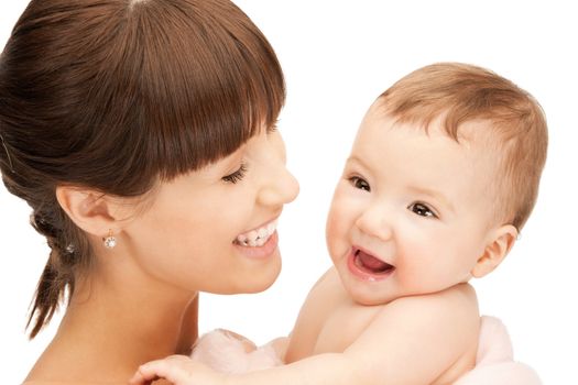 picture of happy mother with adorable baby