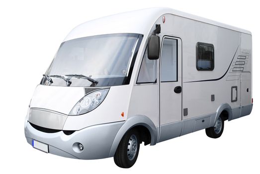Recreational vehicle truck isolated on white