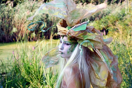 Fairy girl face and body paint