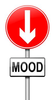 Illustration depicting a roadsign with a mood concept. White background.