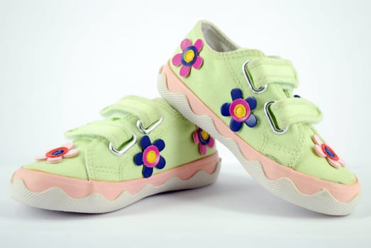 Children shoes with flower design