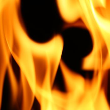 fire flame close up on black background