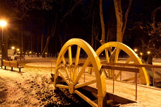 City Park lighting in a cold winter night