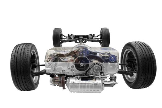 Truck transmission isolated on white