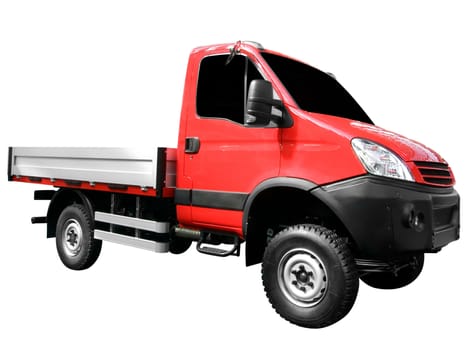 Little truck isolated on white background
