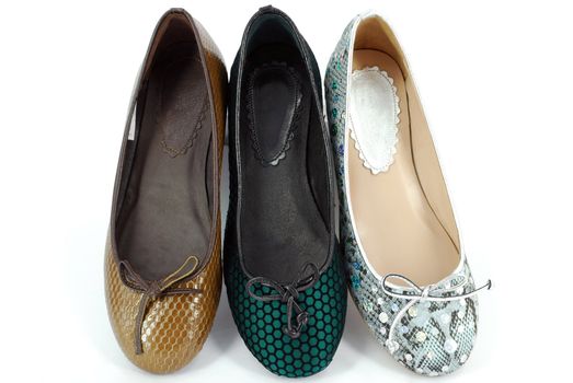 Front view of woman ballet flat shoes