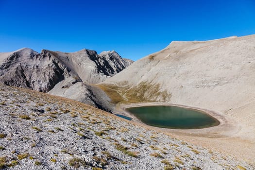 Image of "Lac des Garrets" (262 m) located in the Southern French Alps in Mercantour National Park. 