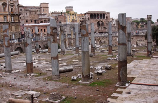 The ruins of Trajan's forum in Rome, Italy.