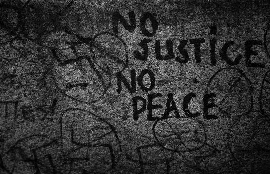 No justice-No peace concrete texture and background