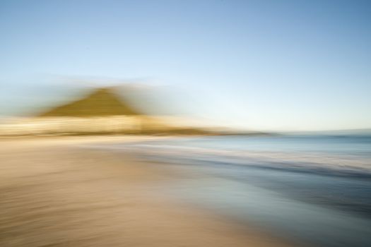 Abstarct landscape, coastal moytion blur.