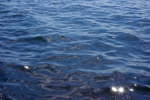 Waves and reflections on water surface