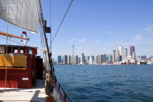 Toronto skyline from Ontario lake