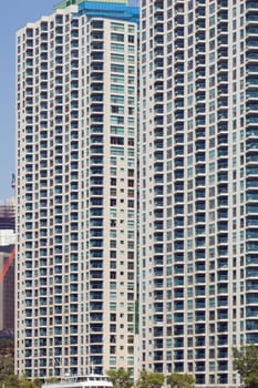 high-rise building in downtown Toronto in sunlit