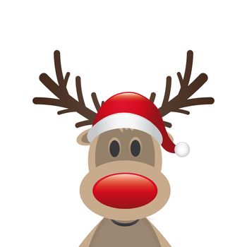 rudolph reindeer red nose santa claus hat