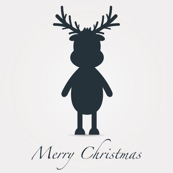 rudolph reindeer silhouette black merry christmas text