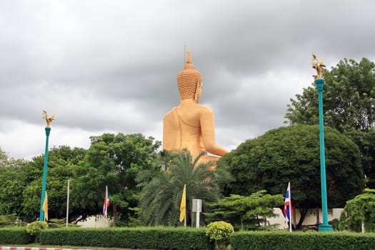 Buddha statue at temple in Bangkok, Thailand