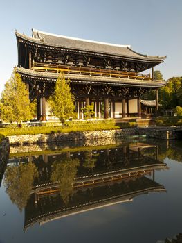 Sanmon Gate, The National Treasure of Japan in Tofukuji Temple, Kyoto, Japan