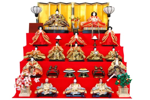 Japanese court with man and woman in traditional clothing