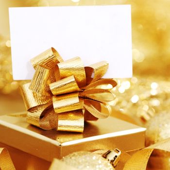 golden christmas background gifts ball