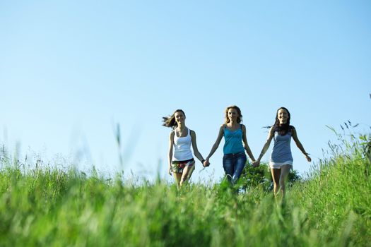 women fun on grass field