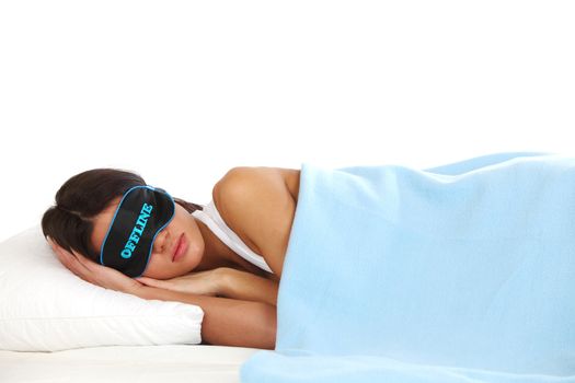 offline beauty woman sleep on the pillow