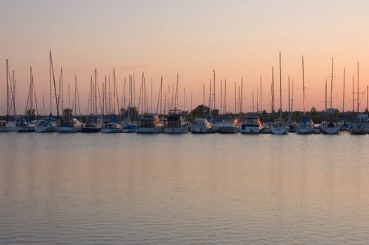 Yachts and boats in Toronto water front