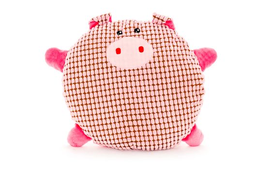 Funny hand made plush toy - pink, cute, meshed and rounded pig
