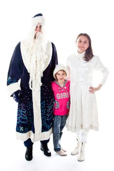 Santa Claus, a granddaughter and a beautiful little girl