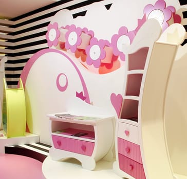 Colorful children room with flowers design