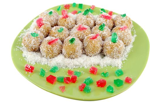 Coconut ball cookie with jelly