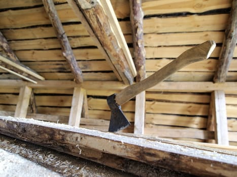 ax at a construction