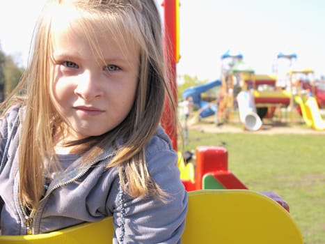 portrait of a child on the playground