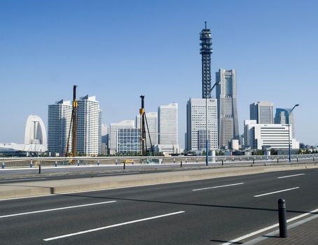 Yokohama skyline by day japan