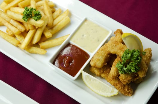 fish fingers and fries snack food