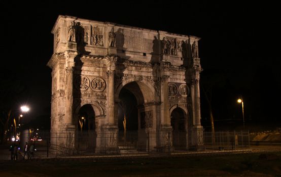 The Arch of Constantine of in Rome, Italy.  It commemerates Constantine's victory over Maxentius in the battle of Milvian bridge.
