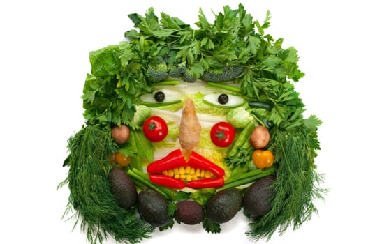 Face made with healthy organic vegetables