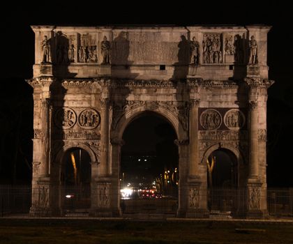 The Arch of Constantine of in Rome, Italy.  It commemerates Constantine's victory over Maxentius in the battle of Milvian bridge.
