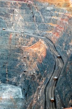 Mining trucks at the Super Pit gold mine, Western Australia