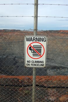 Safety sign at Super Pit lookout, Western Australia
