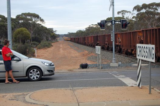 Waiting for the train to cross the road, Weatern Australia