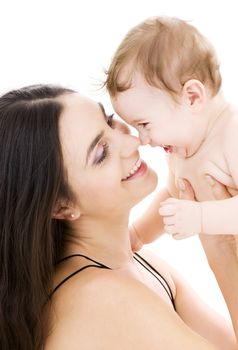 picture of happy mother with baby boy