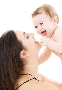 picture of happy mother with baby boy