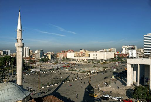 skanderberg square, tirana, albania